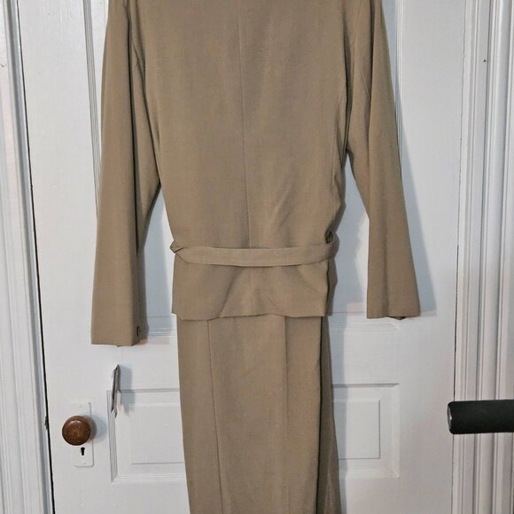 Dress Suit 2Pc Beige 18W w/Waist Tie and Breast Pocket design New with tags - Picture 8 of 14